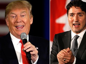 President Donald Trump, left, and Prime Minister Justin Trudeau, pictured in these file photos, will meet Monday. (AP Photo/Nam Y. Huh and REUTERS/Gary Cameron)