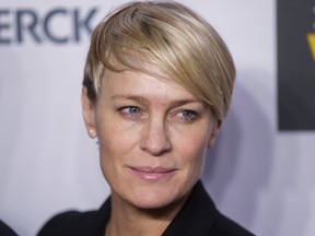 Actress Robin Wright arrives for the opening night of the Women in the World summit in New York April 22, 2015. REUTERS/Lucas Jackson