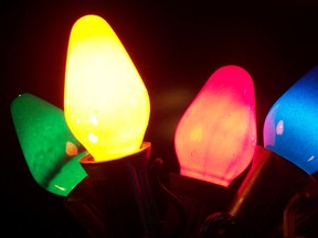 The province is not banning coloured outdoor Christmas lights.