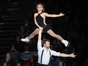 Lively's Meagan Duhamel, top, and Eric Radford perform during the Canadian Figure Skating Championship gala in Halifax on Sunday, January 24, 2016. The duo defending world champs will try to defend their title beginning Friday in Boston.