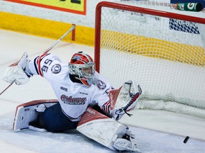 Oshawa goalie Jeremy Brodeur, in action during the regular season, made 43 saves as the Generals rallied to beat the visiting Kingston Frontenacs 4-3 in an OHL playoff game Thursday night. (Postmedia Network file photo)