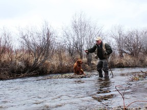 Neil and Penny on central Alberta’s famous spring creek – the North Raven River