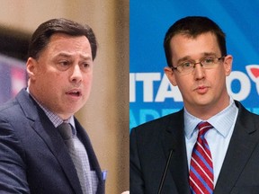 Brad Duguid, the Liberal economic development minister, left, and Progressive Conservative MPP Monte McNaughton. (Postmedia Network files)