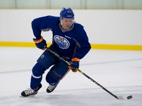 Connor McDavid of the Edmonton Oilers practises at the Royal Glenora Club on April 1, 2016, in Edmonton. (Greg Southam)