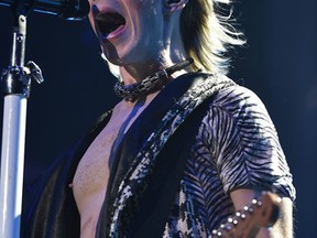 Frontman Josh Ramsay of Marianas Trench in concert at Rexall Place in Edmonton, April 2, 2016. (ED KAISER/PHOTOGRAPHER)
