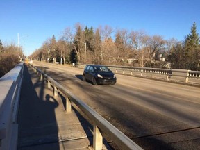 The 102 Avenue bridge at Wellington Crescent isn't scheduled for rehabilitation for several years.