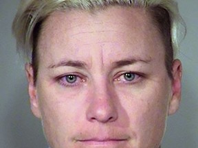 Retired U.S. woman's soccer star Abby Wambach is seen in an undated booking photo released by the Multnomah County Sheriff's Office in Portland, Oregon. REUTERS/Multnomah County Sheriff's Office/Handout via Reuters