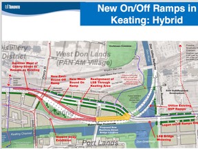 From the City of Toronto report on the future of the Gardiner Expressway - diagram of the Hybrid option on Tuesday June 9, 2015. HANDOUT Postmedia Network