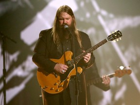 Chris Stapleton performs a tribute to B.B. King at the 58th annual Grammy Awards on Monday, Feb. 15, 2016, in Los Angeles. (Photo by Matt Sayles/Invision/AP)