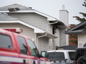 Fire began about 2:30 a.m. Monday at a home at 4328 21 Ave.Ryan Wellicome/Postmedia Network