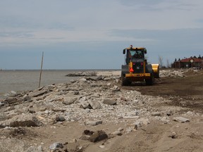 Crews demolished the popular inukshuks, which lined the Goderich shoreline, early last Wednesday morning less than 24 hours after council made the decision. (Laura Broadley/Goderich Signal Star)