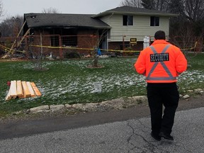 Security on premises at 58 Nichols Drive in Blenheim, Ontario, Sunday April 03, 2016. Homeowner Margeret Ardis was found dead in the home last week.  See story. (NICK BRANCACCIO/Windsor Star)