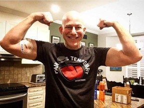 Cancer survivor "Stuntman" Stu Schwartz, seen here in a photo from March 2016, is back on air at Majic 100.