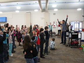 Children got their own service for the first time at the eighth annual Good Friday Community Service. They learned about Easter, prayed together and danced (as pictured) to tunes about Jesus.