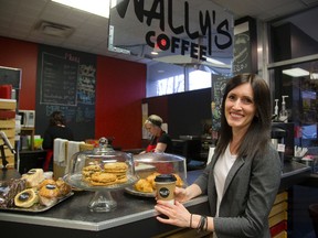 Julie Rains operates Wally?s Coffee on Waterloo Street. The menu of fresh and local fare features paninis, sandwiches, soups and salads. (MIKE HENSEN, The London Free Press)