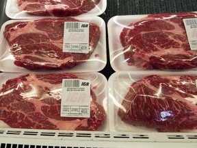 Packaged meat is seen at a grocery store Tuesday, May 19, 2015 in Montreal. THE CANADIAN PRESS/Ryan Remiorz