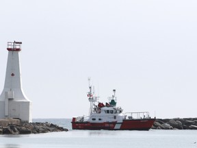 The Canadian Coast Guard cutter Cape Mercy arrived for another season in Cobourg Harbour on March 30, 2016 in Cobourg, Ont. 
An aging Canadian Coast Guard was the focus of a report done for Transport Canada. Pete Fisher/Northumberland Today/Postmedia Network