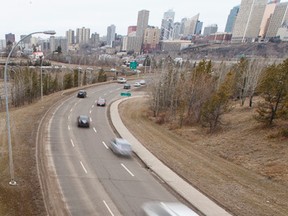 Commuters drive along Connors Road in Edmonton, Alta., on Monday March 14, 2016. The road is a popular way of getting downtown. Photo by Ian Kucerak