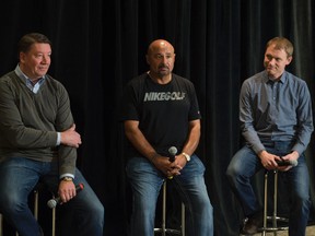 Jari Kurri, Grant Fuhr and Jussi Markkanen shared their memories of Rexall Place. (Shaughn Butts)