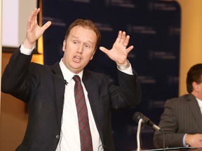 MPs Paul Lefebvre and Marc Serre were the keynote speakers at the Greater Sudbury Chamber of Commerce president's series luncheon at Enoteca Natura in Sudbury, Ont. on Tuesday April 5, 2016. Gino Donato/Sudbury Star/Postmedia Network