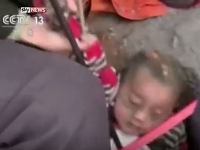 Three-year-old boy rescued after falling in a well in China. (YouTube/Screengrab)