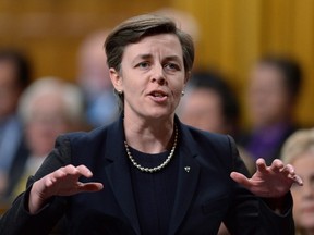 Ontario MP Kellie Leitch responds to a question during Question Period in the House of Commons in Ottawa, on May 13, 2015. Leitch is officially launching her bid for Conservative leadership Wednesday, The Canadian Press has learned. (THE CANADIAN PRESS/Sean Kilpatrick)