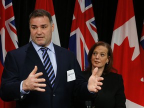 Conservative MPP Lisa MacLeod was at Queen's Park Wednesday with former NHLer Eric Lindros to discuss a proposed concussion prevention and education bill called Rowan's Law. (Jack Boland/Toronto Sun/Postmedia Network