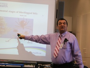 Jason Miller/The Intelligencer
Public health inspector Aptie Sookoo informs the Board of Health about blacklegged tick populations in Prince Edward County and how it correlates with Lyme disease infections.