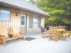 Cozy cabins, including this one at Bonnechere Provincial Park, provide the comforts of home.