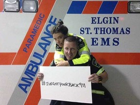 Elgin paramedics Jill Foster and Shaun Taylor launched their social media campaign #I’VEGOTYOURBACK911 on Facebook, Twitter and Instagram in 2015. Since then, they have raised more than $70,000 for first responder mental health initiatives through online merchandise sales.