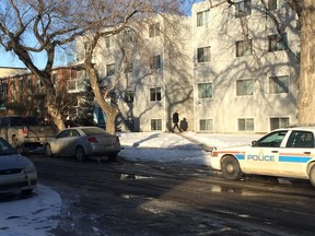 Police were investigating an apartment in the area of 103 Street and 107 Avenue after five people were stabbed, and on of the victims died in hospital early Sunday morning.