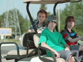 Nate (Nick Serino), at the wheel, Riley (Reece Moffett) in the passenger seat, and Adam (Jackson Martin) in the back are shown in a scene from the film "Sleeping Giant," by Ontario-bred Andrew Cividino. The teenage drama "Sleeping Giant" begins hitting Canadian theatres this weekend but it can already be considered an unqualified hit for rookie filmmaker Andrew Cividino.