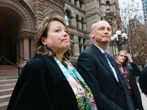 Gary Kruze, (brother of deceased Martin Kruze) , and his wife Teresa, leave Toronto's Old City Hall. They are hopeful that  Gordon Stuckless will receive the maximum sentence, on Thursday April 7, 2016. Stan Behal/Toronto Sun/Postmedia Network