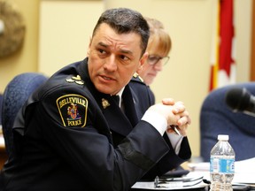 Deputy Chief Ron Gignac gives the Belleville Police Services Board an update on the Community Safety Plan, Wednesday in Belleville.