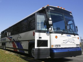 Buses line up outside of the Greyhound bus terminal near downtown Calgary on Friday October 1, 2010. LYLE ASPINALL/Postmedia Network files