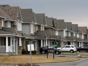 New homes and homes under construction in the Woodhaven subdivision in Kingston's west end. (Ian MacAlpine/The Whig-Standard)