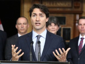 Prime Minister Justin Trudeau announced infrastructure funding in Sudbury on Thursday, April 7, 2016. Trudeau announced $26.7 million in federal money for the Maley Drive Extension Project. Gino Donato/Sudbury Star