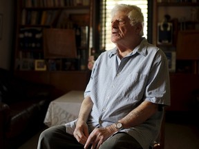 Holocaust survivor Israel Loewenstein, 91, sits during an interview with Reuters at his home in Yad Hana, Israel, on April 6, 2016. (REUTERS/Nir Elias)