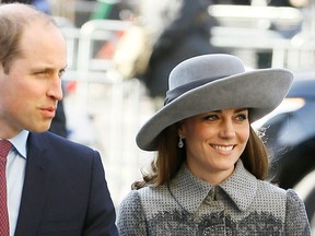 FILE - In this March 14, 2016, file photo, Britain's Prince William, left, and Kate, the Duchess of Cambridge, arrive to attend the Commonwealth Day service at Westminster Abbey in London. When the Duke and Duchess of Cambridge arrive in India on Sunday, April 10, 2016, on what's being called their most ambitious tour to date, they'll encounter much of the starry-eyed giddiness they're used to along with a hint of nostalgia harkening back to a 1992 visit by the late Princess Diana. (AP Photo/Kirsty Wigglesworth, File)