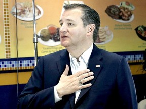 U.S. Republican presidential candidate Ted Cruz speaks during a campaign stop in the Bronx borough of New York City this week. Cruz has set the religious tone of the campaign, pledging his loyalty to evangelicals, particularly those who are white. It?s hard for his rivals to ignore his rhetoric. (Mike Segar/Reuters)