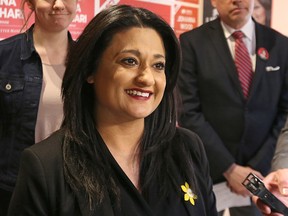 Liberal leader Rana Bokhari speaks with media about her party's plans for organ donation at her campaign headquarters in Osborne Village on Fri., April 8, 2016. Kevin King/Winnipeg Sun/Postmedia Network