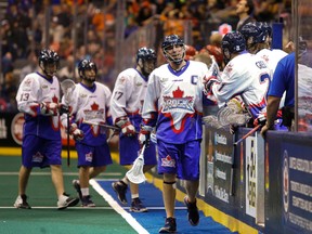 Rock captain Colin Doyle has been shut down for the remainder of the NLL season with an upper-body injury. (Ernest Doroszuk/Toronto Sun)