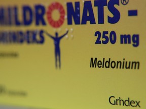 Mildronate (Meldonium) medication is pictured in the pharmacy in Saulkrasti, Latvia, March 9, 2016.