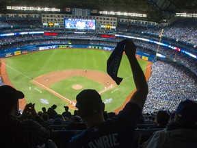 A view from the 500 Level at the Rogers Centre as the Blue Jays hosted their home-opener against the Red Sox on Friday night. (Ernest Doroszuk/Toronto Sun)