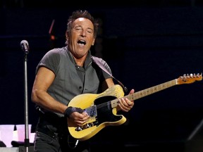 Bruce Springsteen performs during The River Tour at the L.A. Memorial Sports Arena in Los Angeles, Calif., in this March 17, 2016 file photo. Springsteen cancelled a concert scheduled for this weekend in North Carolina in protest over the state's new law restricting public toilet use based on gender identity by transgender individuals. (REUTERS/Mario Anzuoni/Files)