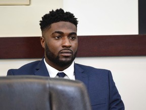 Former Vanderbilt football player Cory Batey was found guilty of raping an unconscious student in a dorm during a trial in Nashville, Tenn., on Friday, April 8. (Samuel M. Simpkins/The Tennessean via AP)