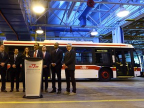 Infrastructure and Communities Minister Amarjeet Sohi announces new funding at the TTC Hillcrest Complex, Harvey Shop in Toronto on Thursday April 7, 2016. Dave Abel/Toronto Sun/Postmedia Network