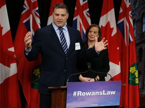 Former NHLer Eric Lindros visited Queen's Park to promote Rowan's Law, a proposed bill that deals with concussions. (Jack Boland/Toronto Sun/Postmedia Network)