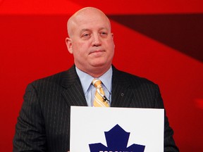 NHL Deputy Commissioner Bill Daly announces Leafs have the fifth pick during the NHL draft lottery at the TSN studios in Toronto on April 10, 2012. (Dave Abel/Toronto Sun/Postmedia)