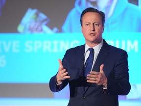 Britain's Prime Minister, David Cameron, addresses the Conservative Spring Forum in central London, Britain April 9, 2016.   REUTERS/Kerry Davies/Pool